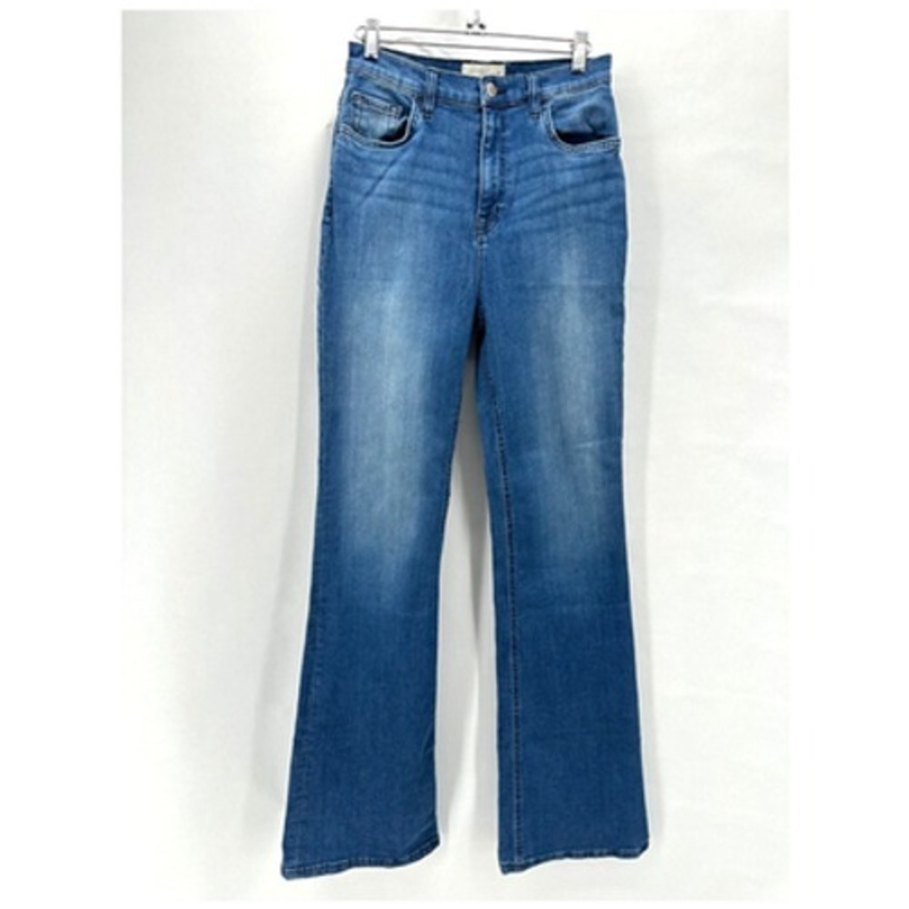 C/E Current Elliott High Rise Flare Leg Jeans 27 x 34 Blue Western Boho Western
